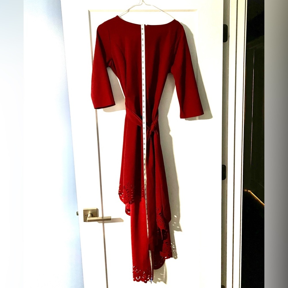 SIMPLY ELEGANT Brand | Women’s Red Dress with Asymmetrical Lengths | Size S - Picture 4 of 11